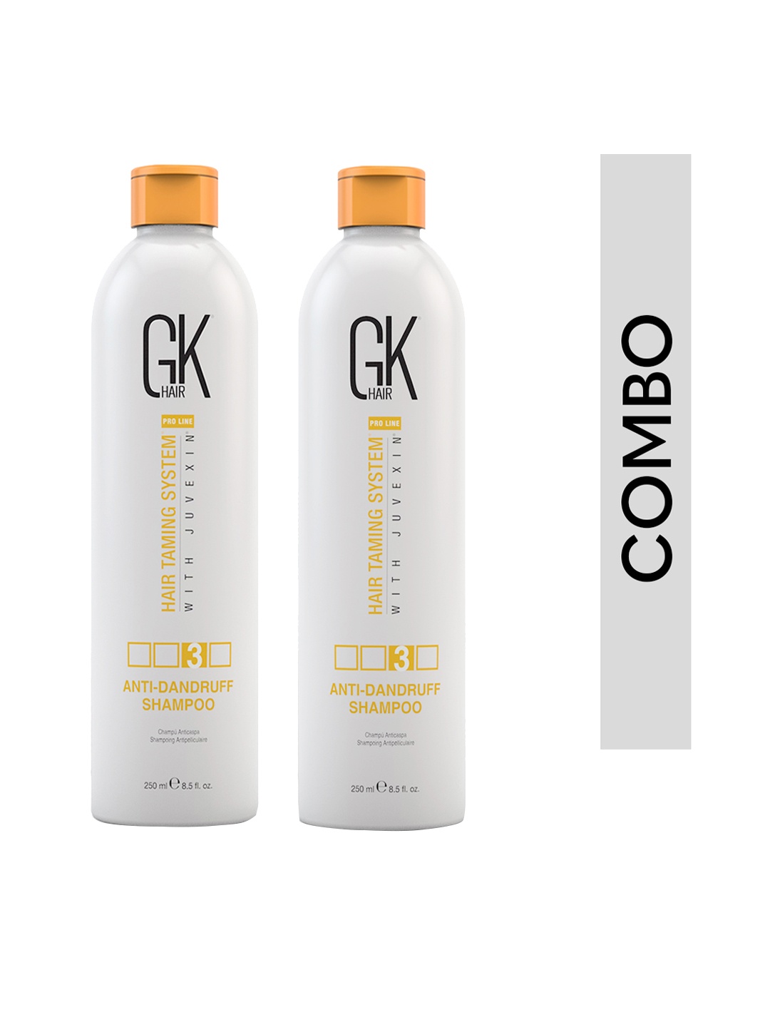 

GK HAIR Set of 2 Anti-Dandruff Shampoo with Juvexin - 250 ml each, White