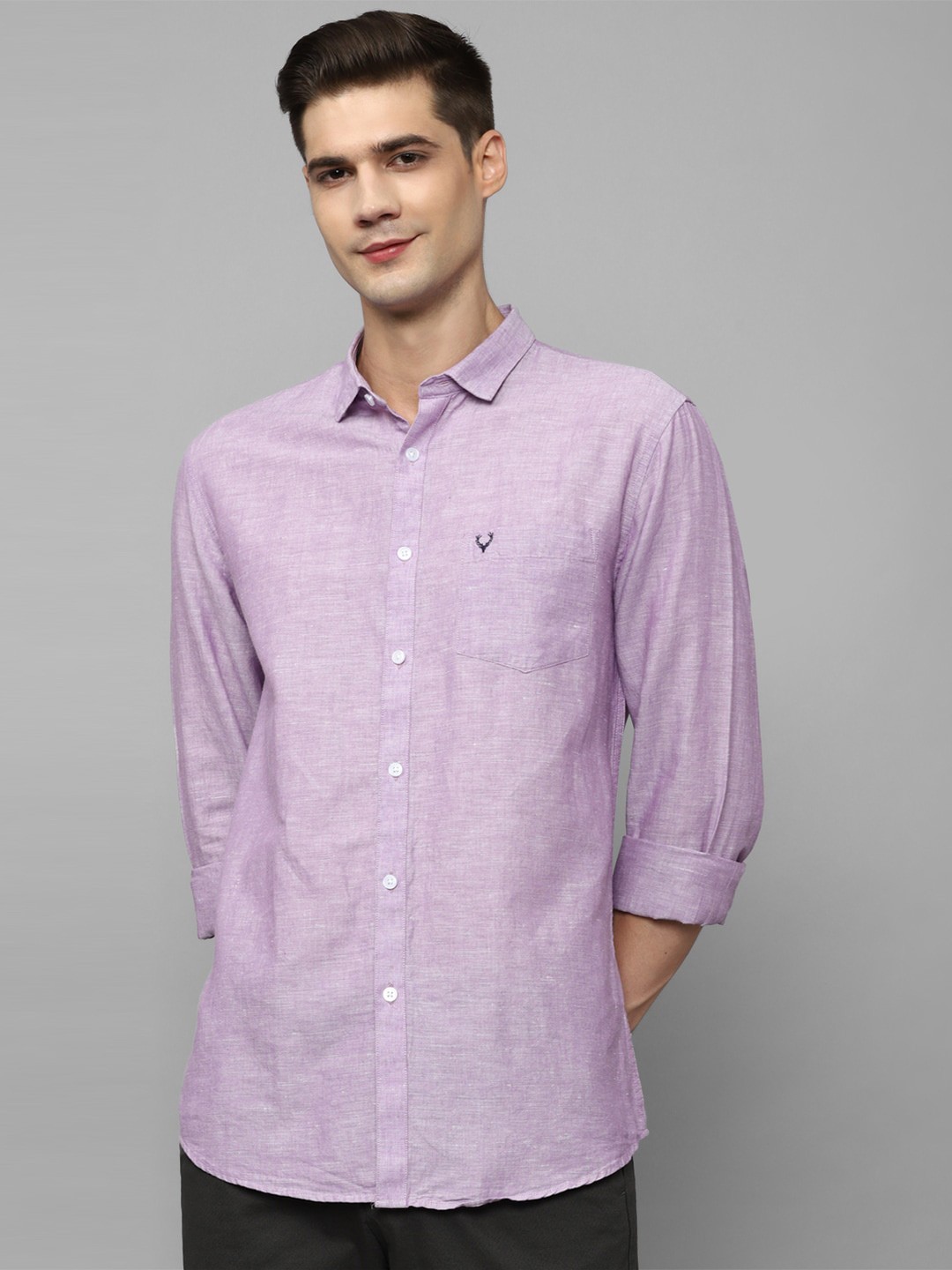 

Allen Solly Slim Fit Cotton Linen Casual Shirt, Purple
