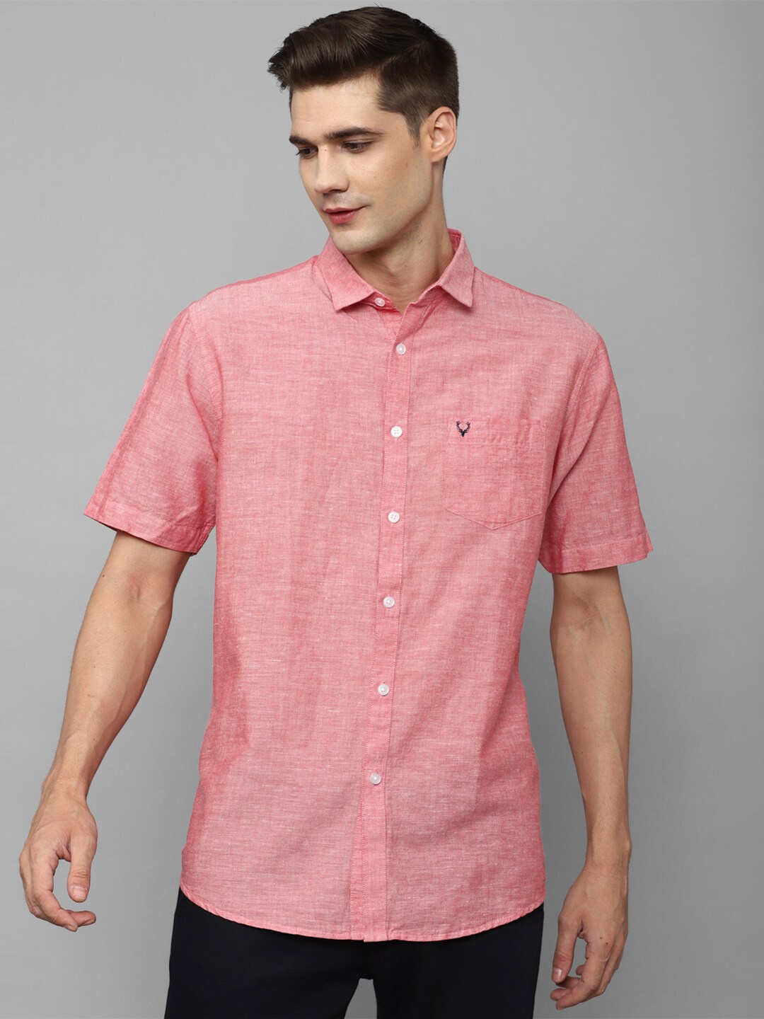 

Allen Solly Slim Fit Casual Cotton Linen Shirt, Peach