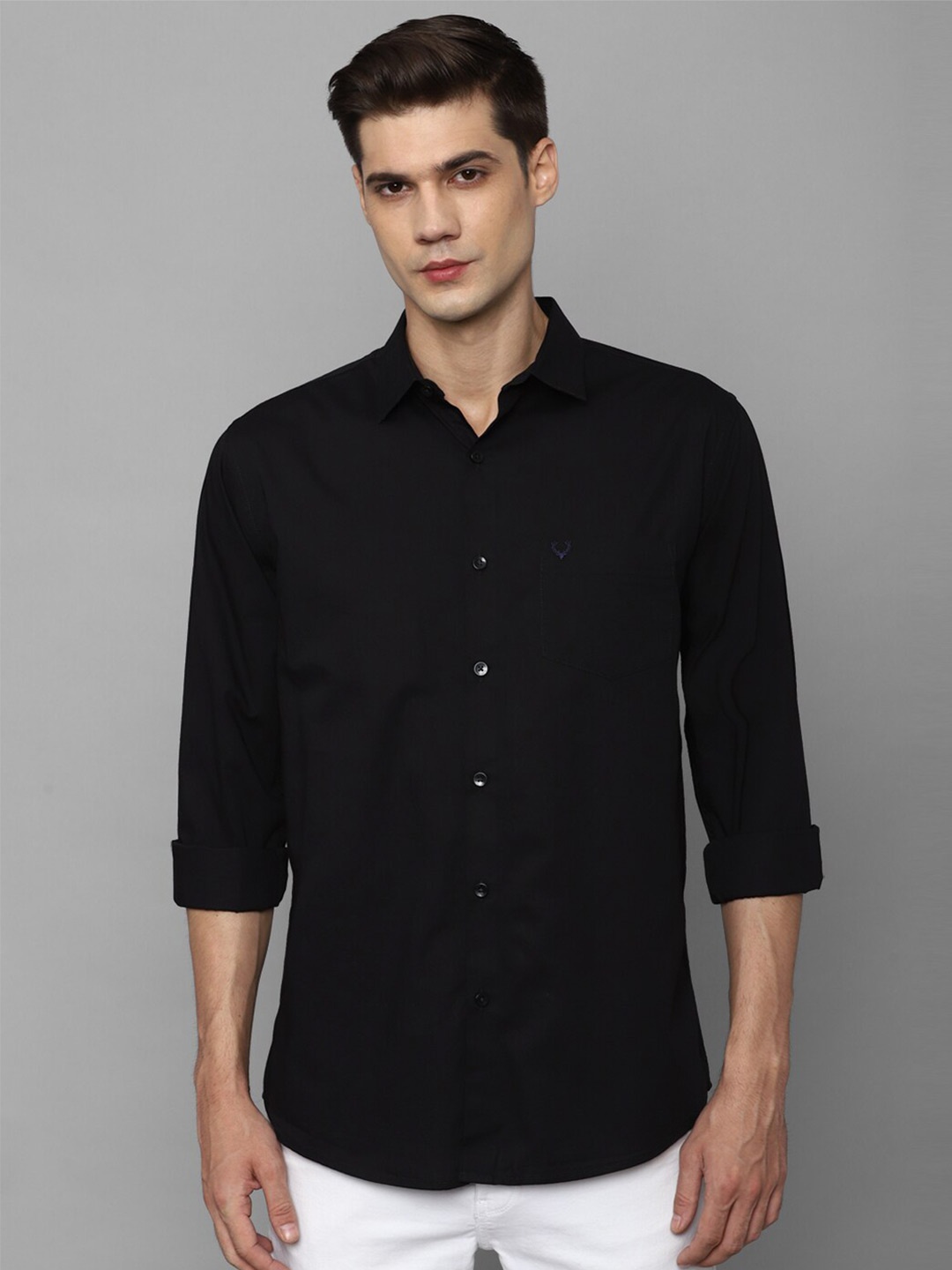 

Allen Solly Slim Fit Cotton Casual Shirt, Black