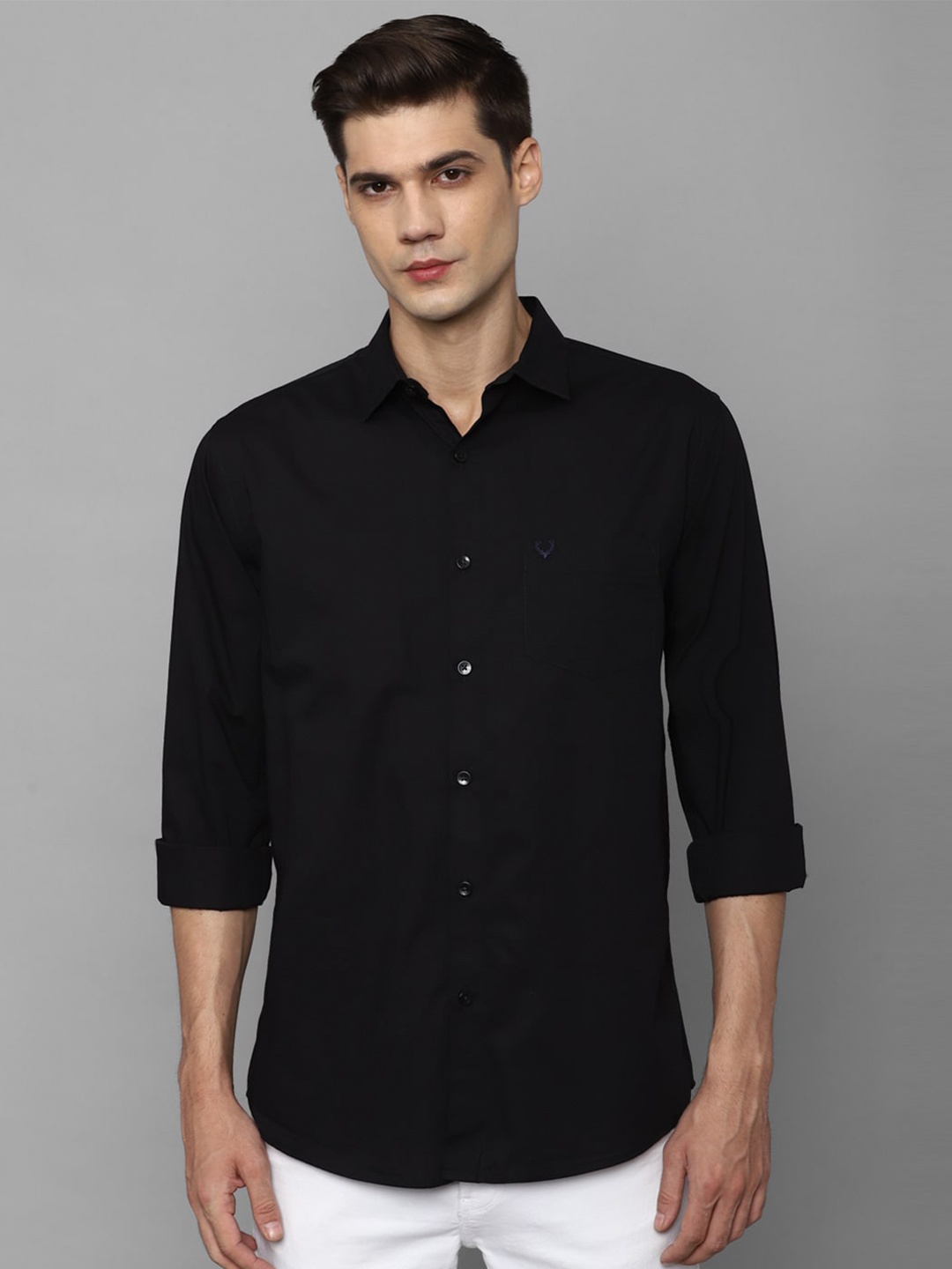 

Allen Solly Slim Fit Cotton Casual Shirt, Black
