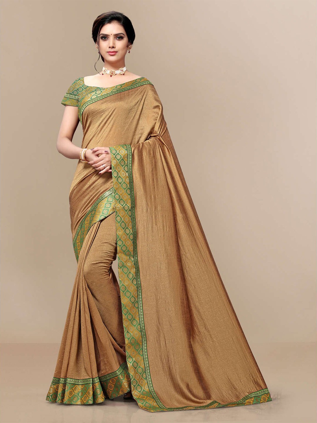 

KALINI Zari Pure Cotton Saree, Gold