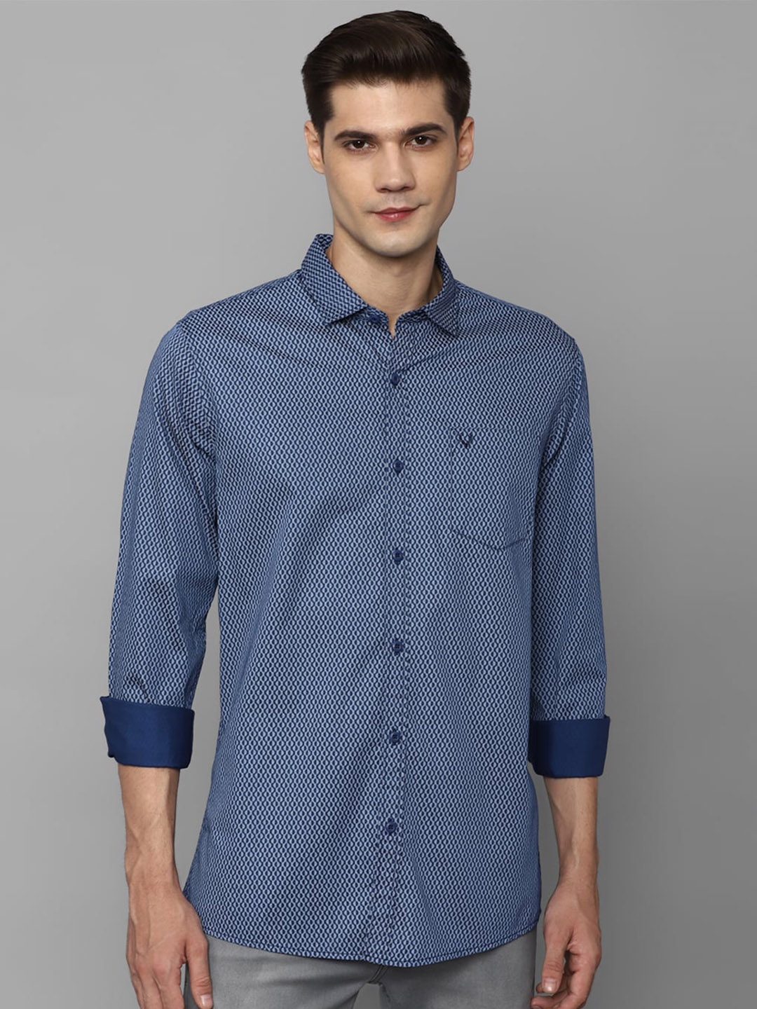

Allen Solly Sport Opaque Printed Pure Cotton Casual Shirt, Blue