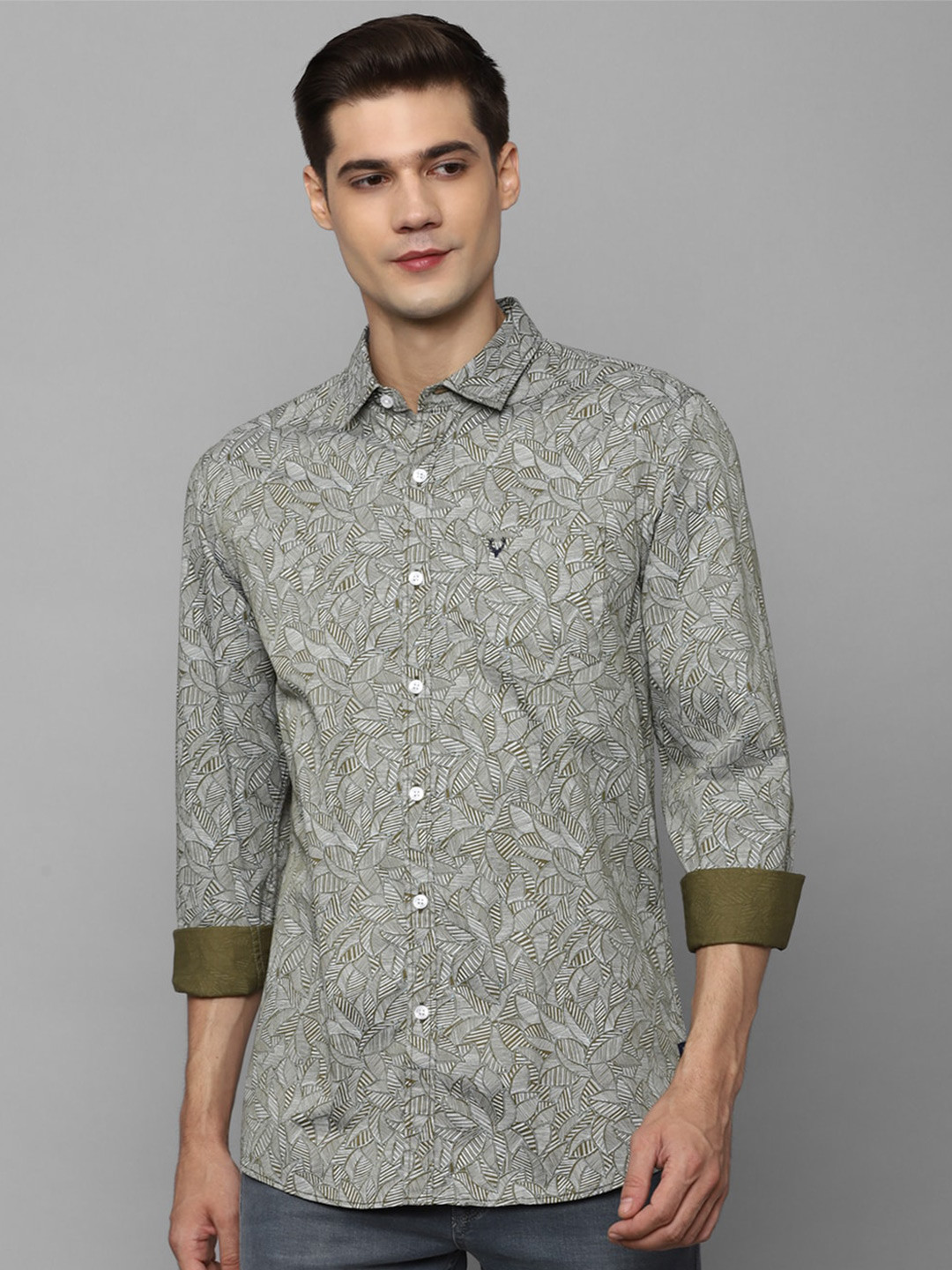 

Allen Solly Sport Printed Cotton Casual Shirt, Olive