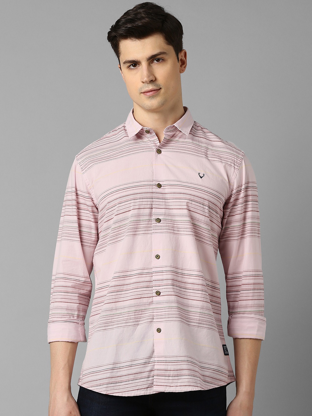 

Allen Solly Sport Long Sleeves Striped Casual Pure Cotton Shirt, Pink