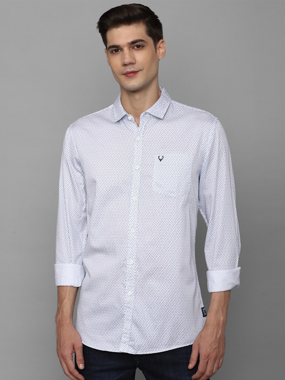 

Allen Solly Sport Micro Ditsy Printed Pure Cotton Casual Shirt, Blue