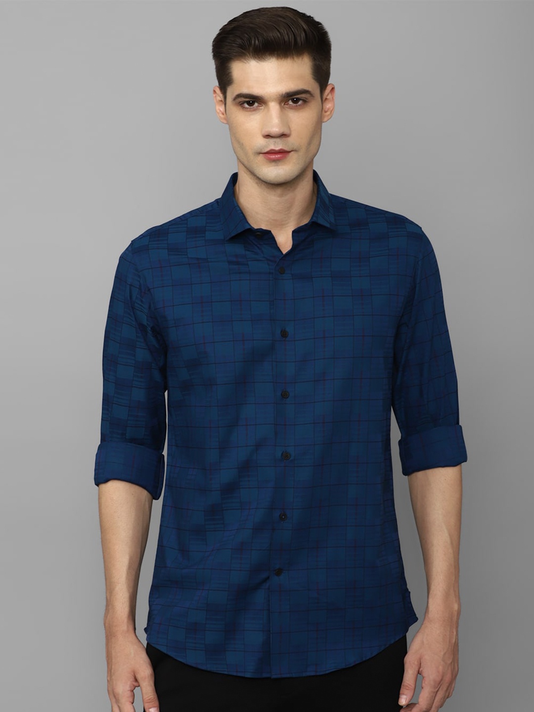 

Louis Philippe Sport Slim Fit Tartan Checks Casual Shirt, Blue