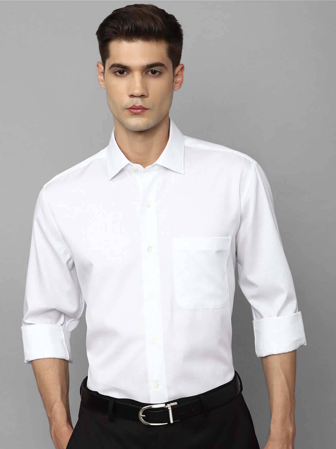 

Luxure by Louis Philippe Spread Collar Slim Fit Cotton Formal Shirt, White