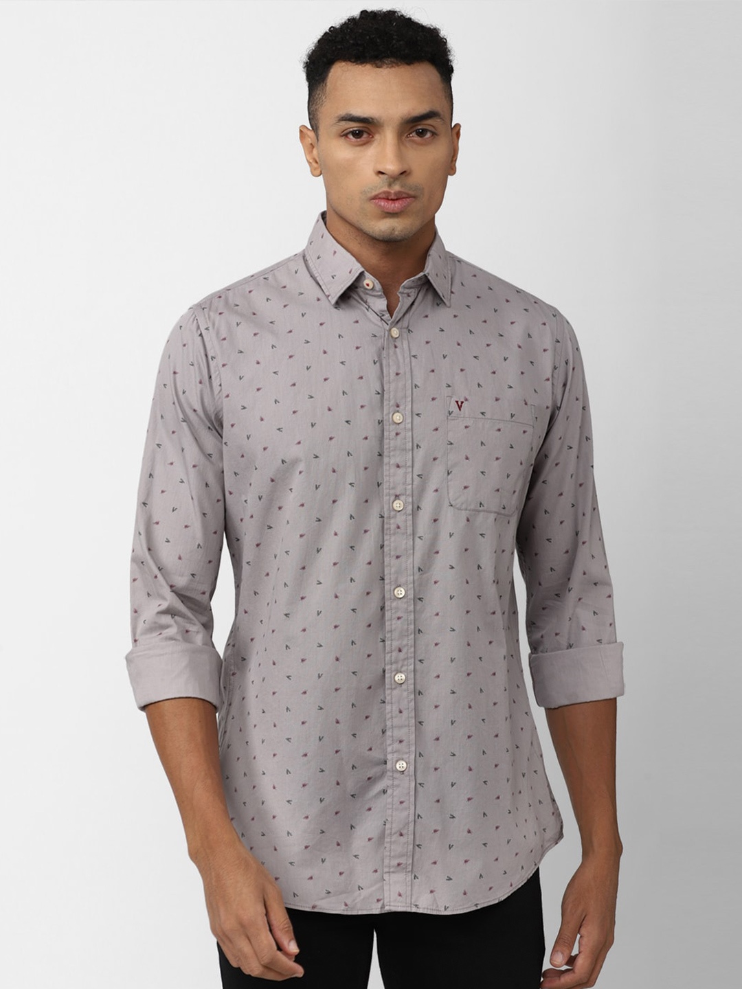 

Van Heusen Sport Slim Fit Floral Printed Pure Cotton Shirt, Grey