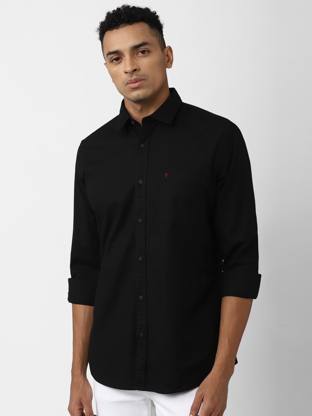 

Van Heusen Sport Plus Size Slim Fit Cotton Casual Shirt, Black