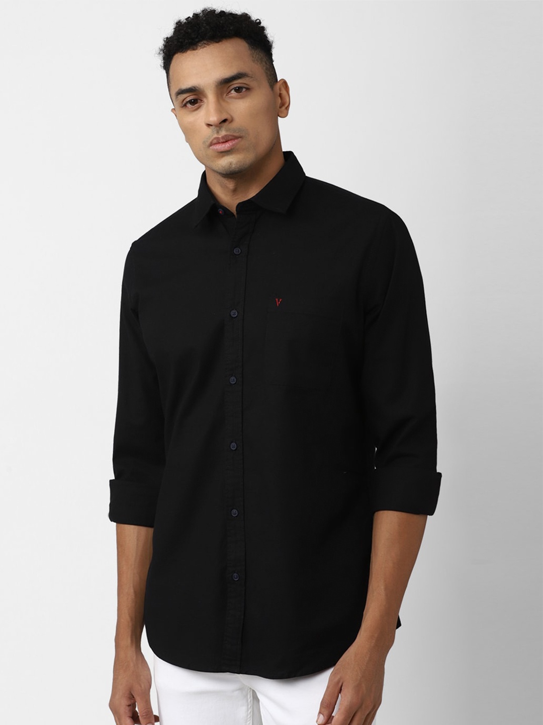

Van Heusen Sport Slim Fit Spread Collar Casual Shirt, Black