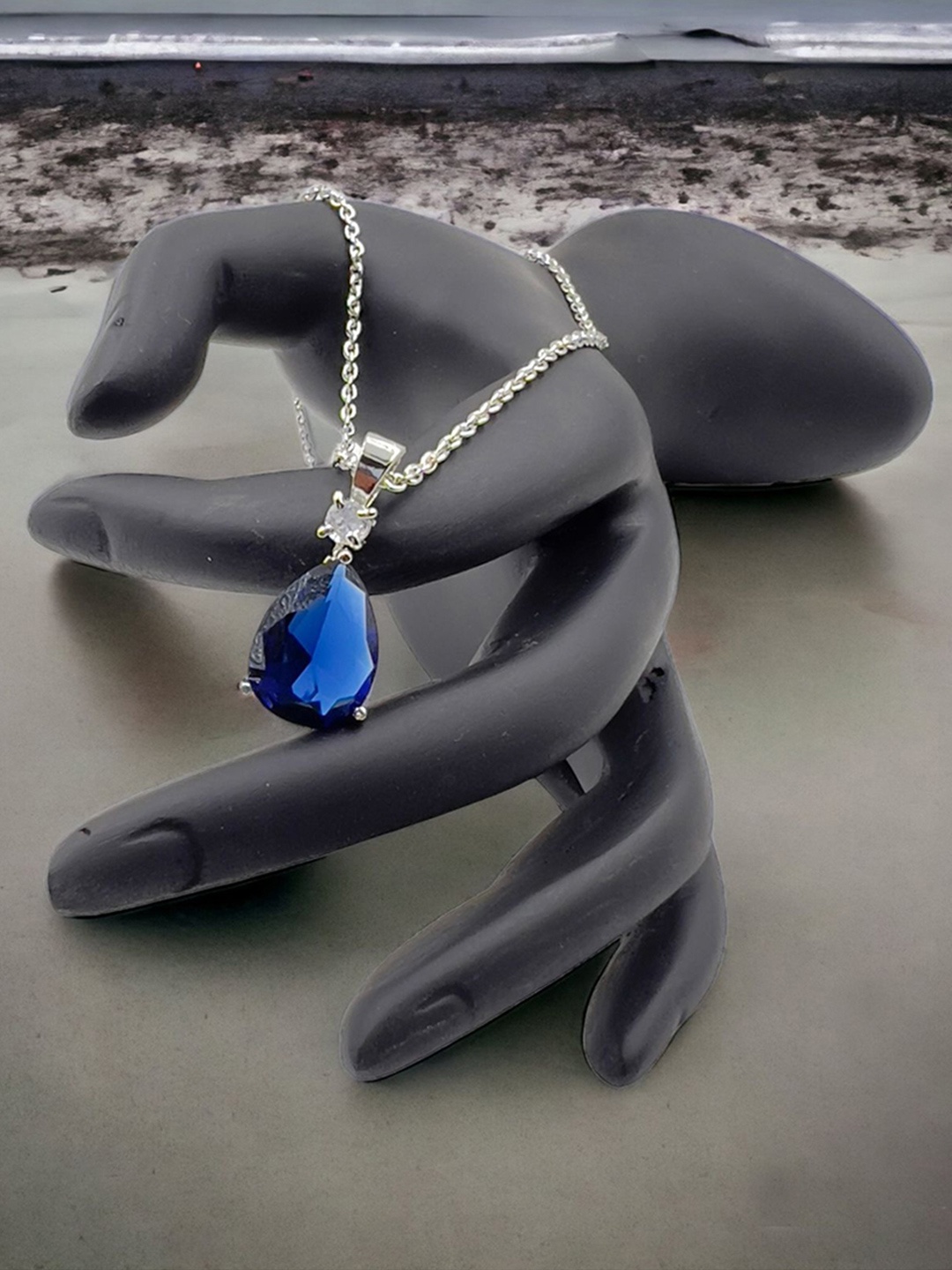 

FEMMIBELLA Silver-Plated Stone Studded Chain