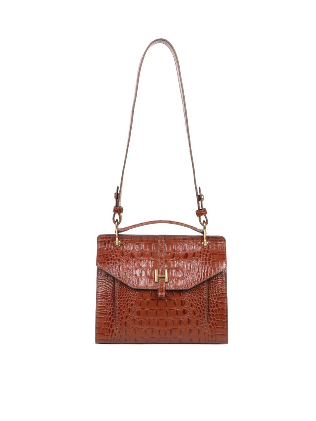 

Hidesign Women Fremont-Baby Croco Satchel, Tan