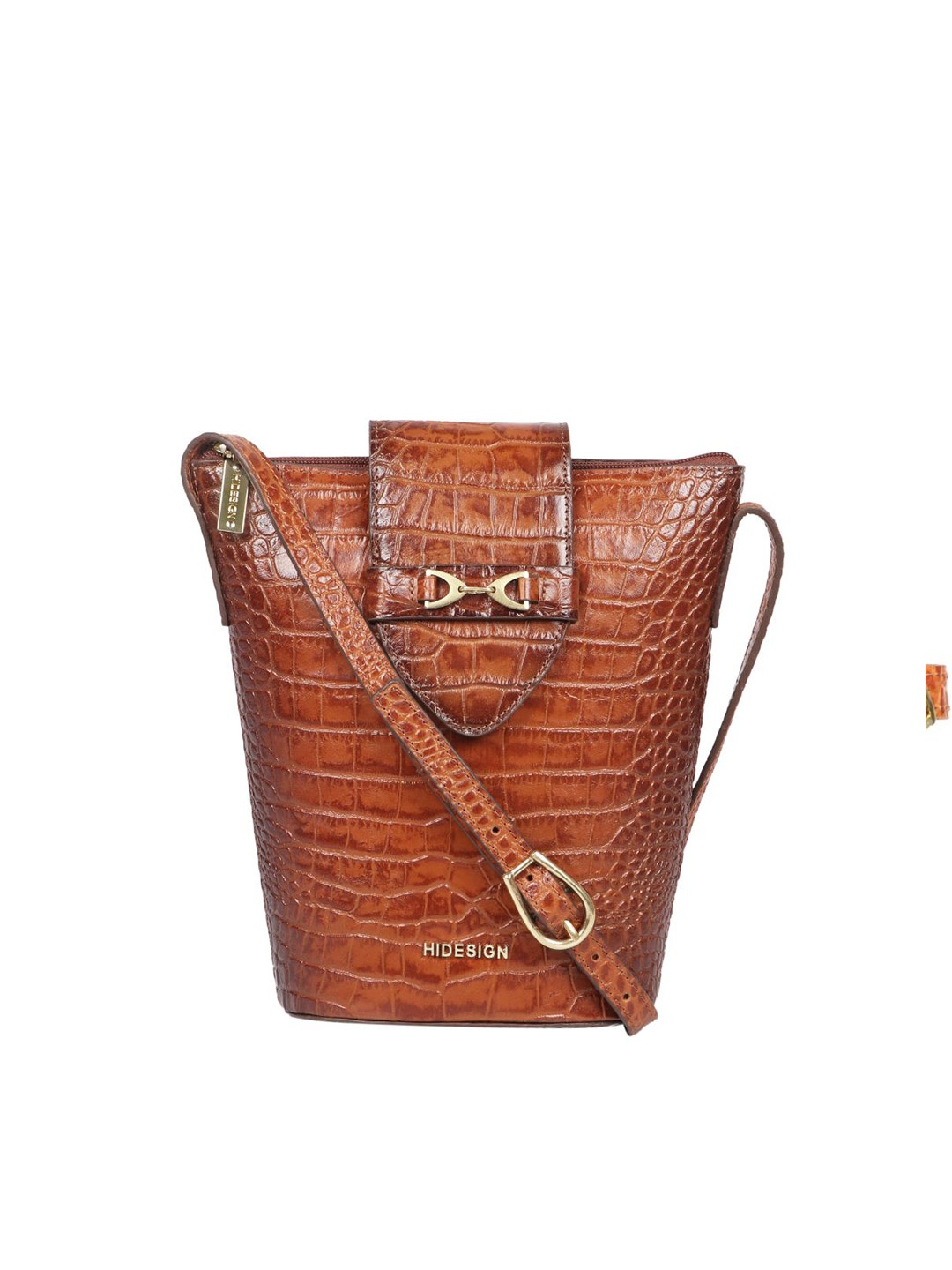 

Hidesign Women Irvine-Croco Textured Crossbody Sling Bag, Brown