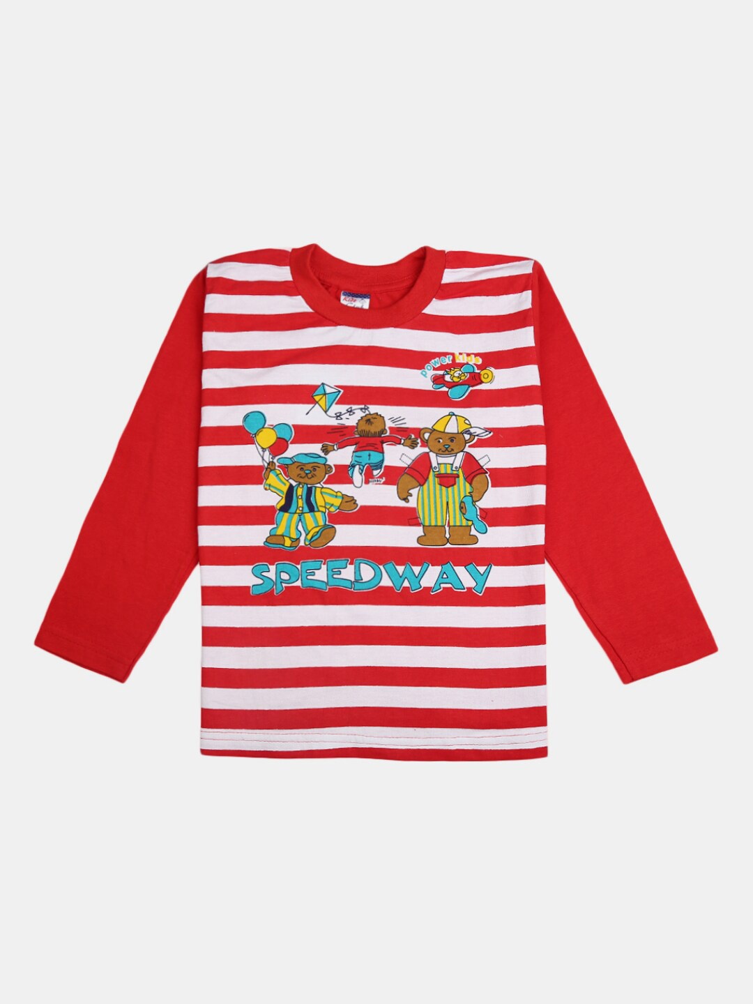 

V-Mart Boys Striped Pure Cotton T-shirt, Red