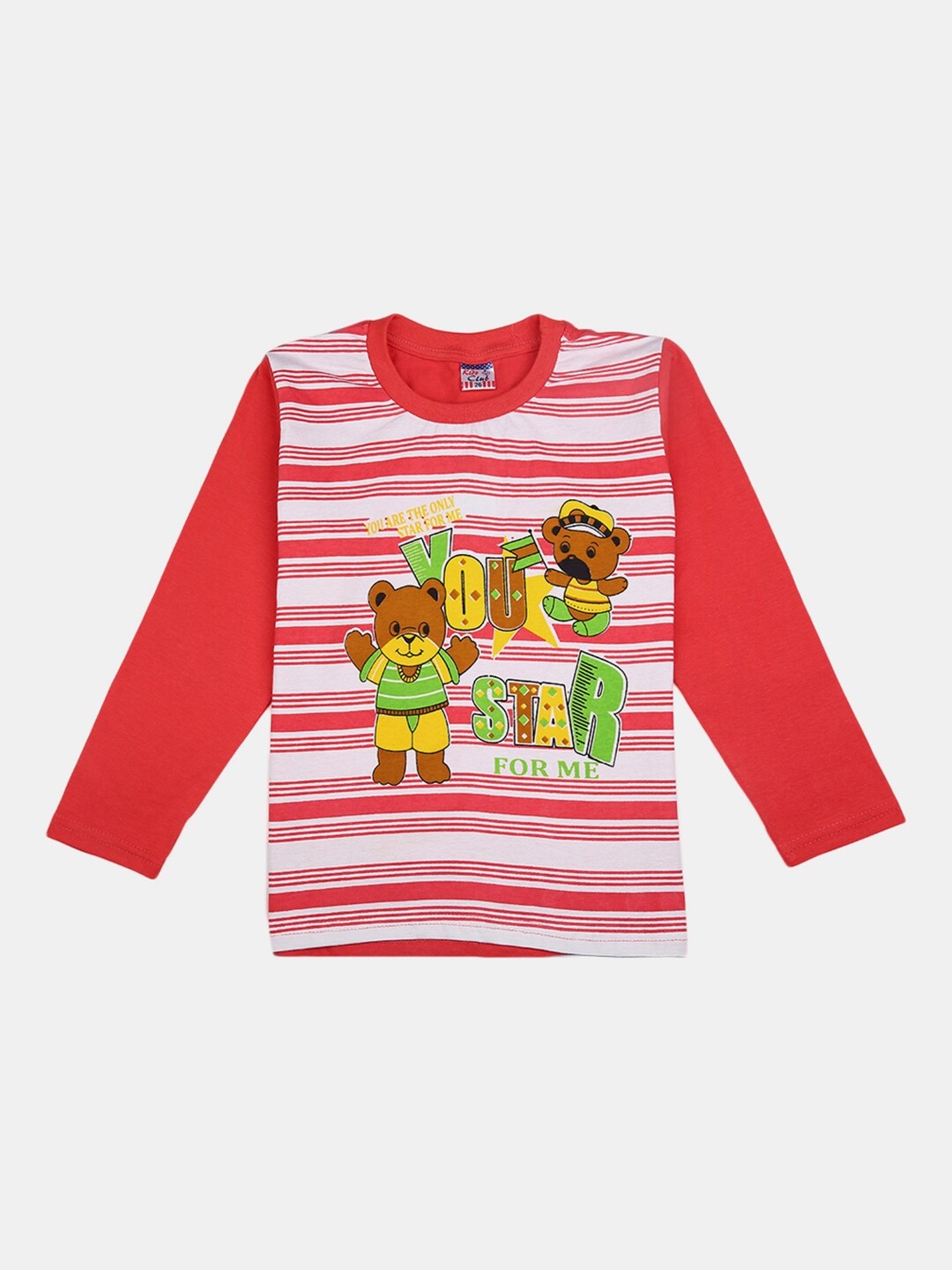 

V-Mart Boys Striped Long Sleeve Cotton T-Shirts, Red