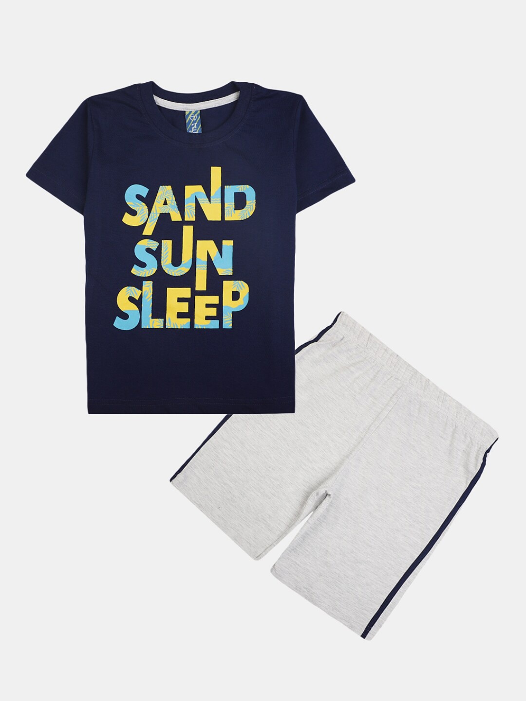 

V-Mart Boys Printed T-shirt with Shorts, Navy blue