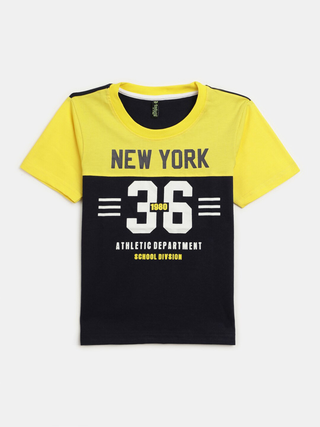 

V-Mart Boys Typography Printed Cotton T-Shirt, Yellow
