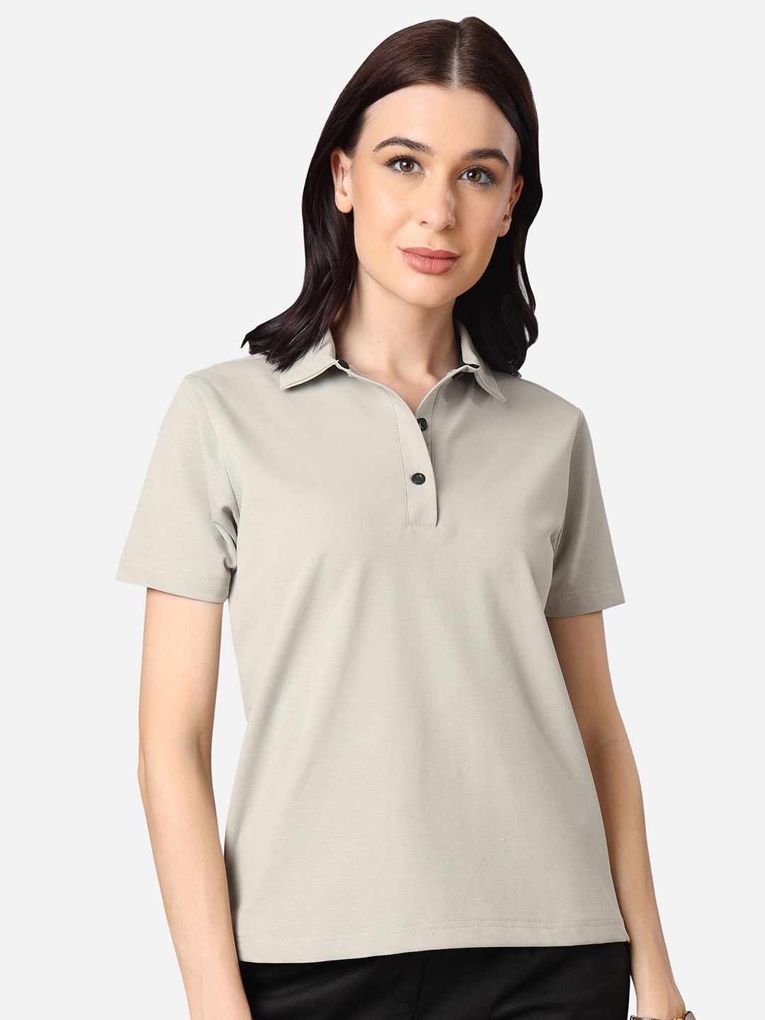 

NEOFAA Polo Collar Cotton T-shirt, Grey