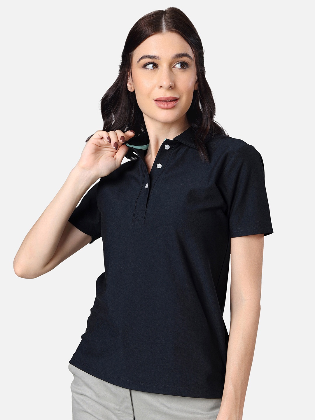 

NEOFAA Polo Collar Cotton T-Shirt, Navy blue