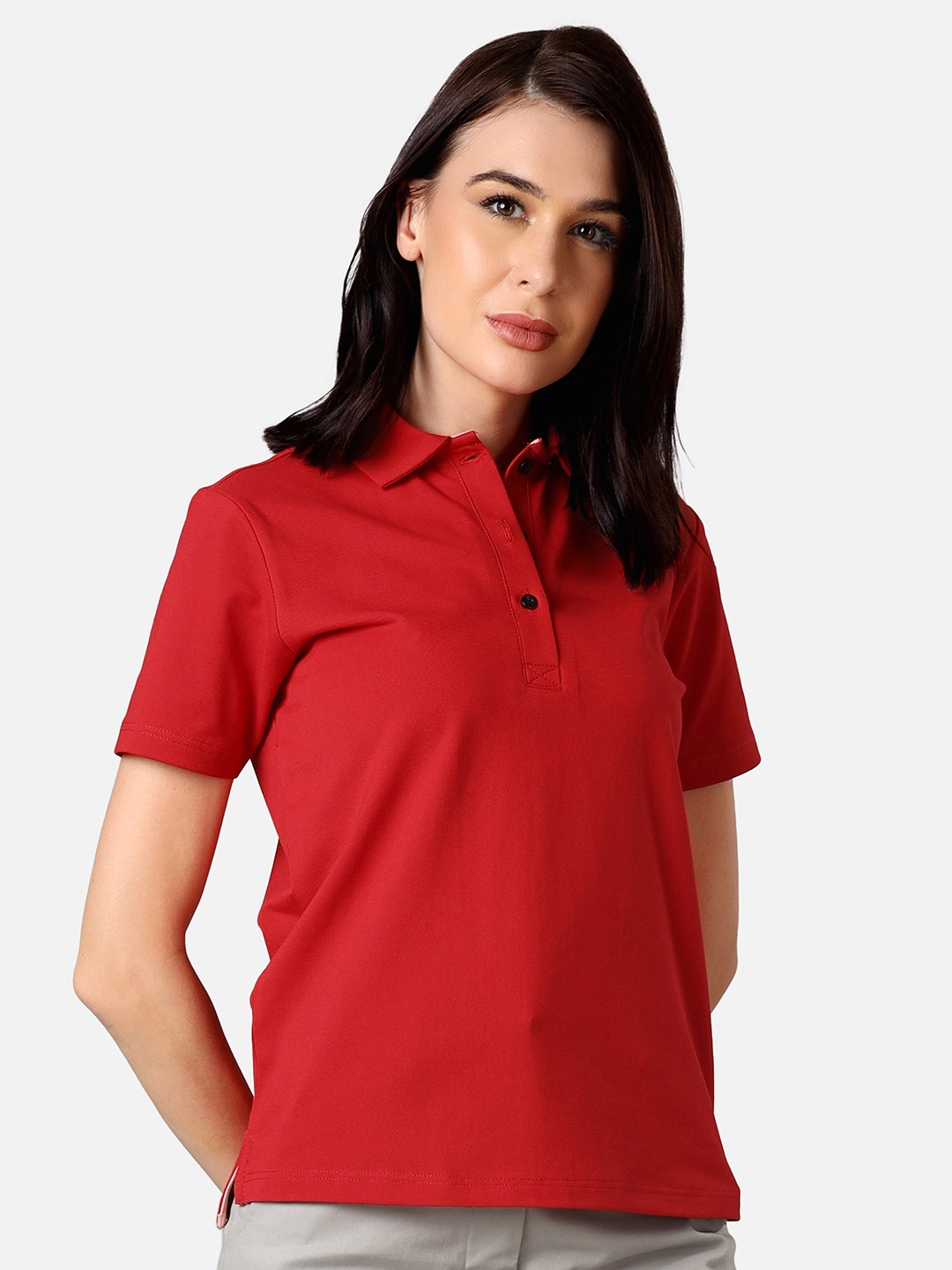 

NEOFAA Polo Collar T-shirt, Red