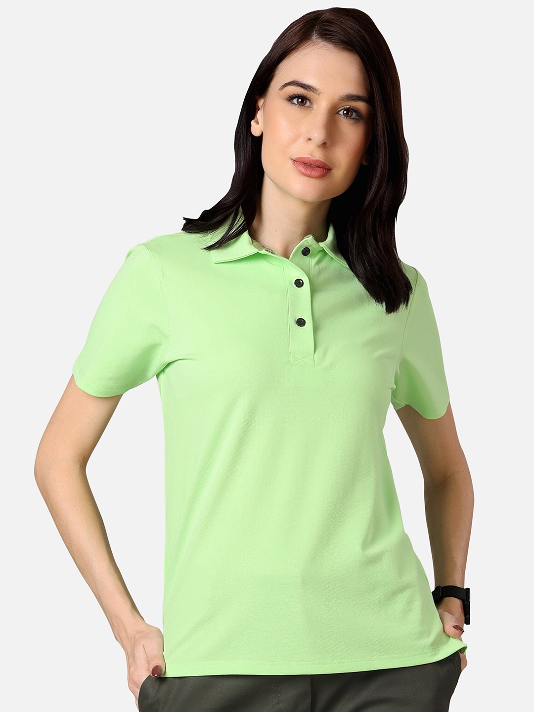 

NEOFAA Polo Collar Cotton T-Shirt, Sea green