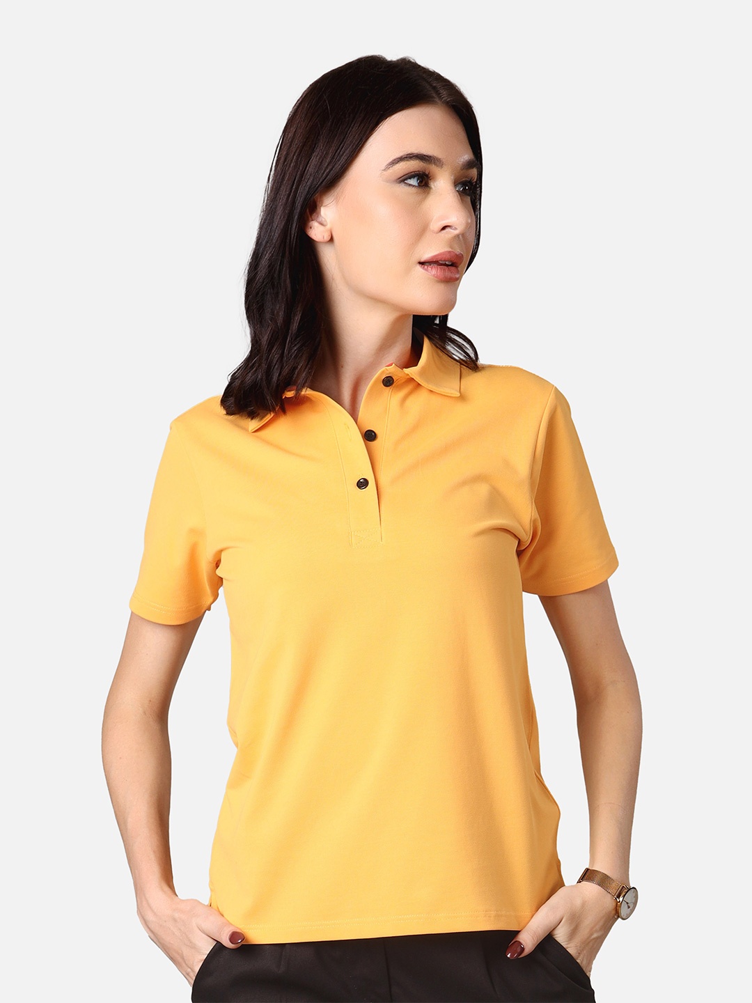 

NEOFAA Polo Collar Cotton T-Shirt, Yellow