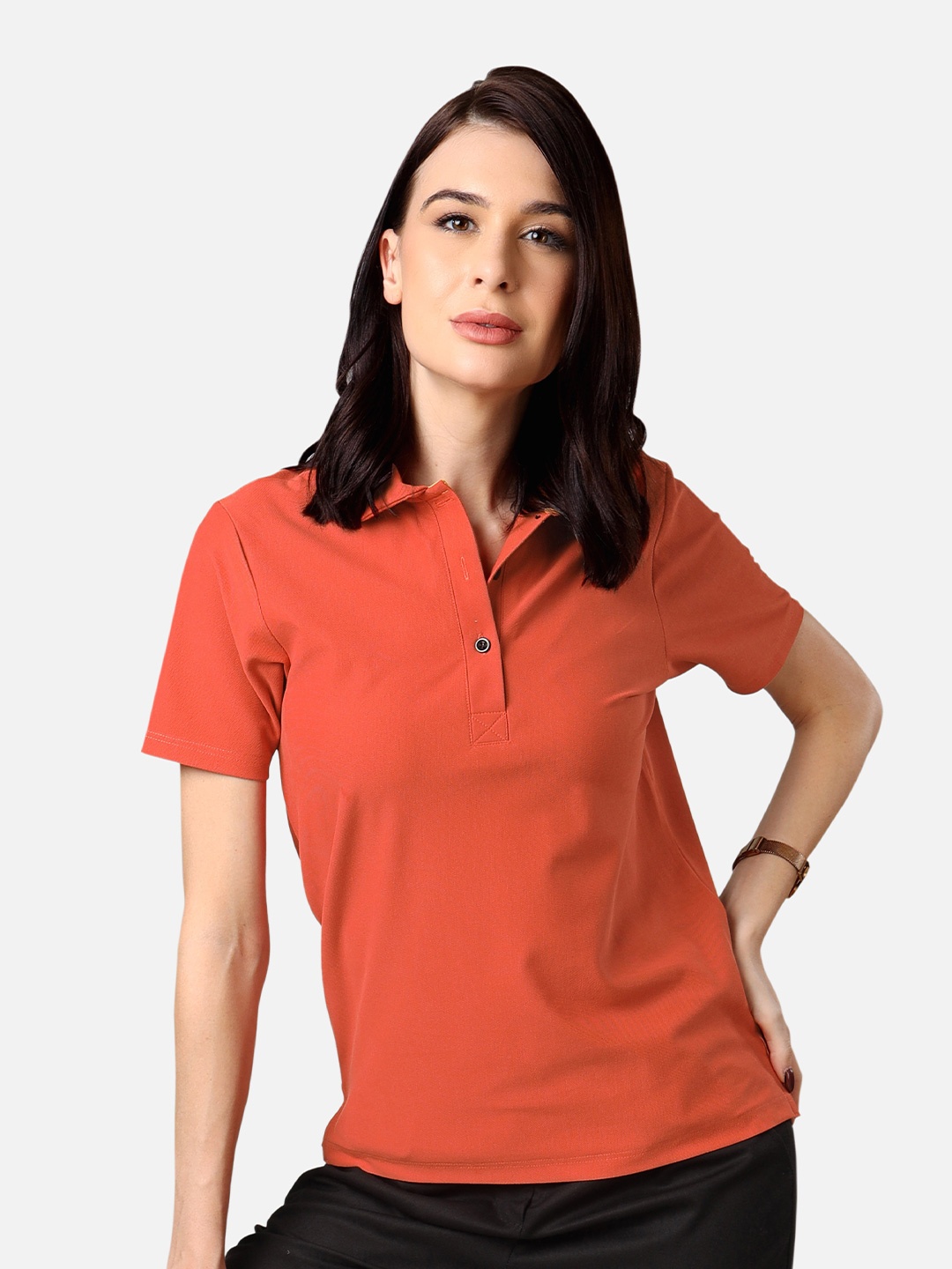 

NEOFAA Polo Collar T-shirt, Rust