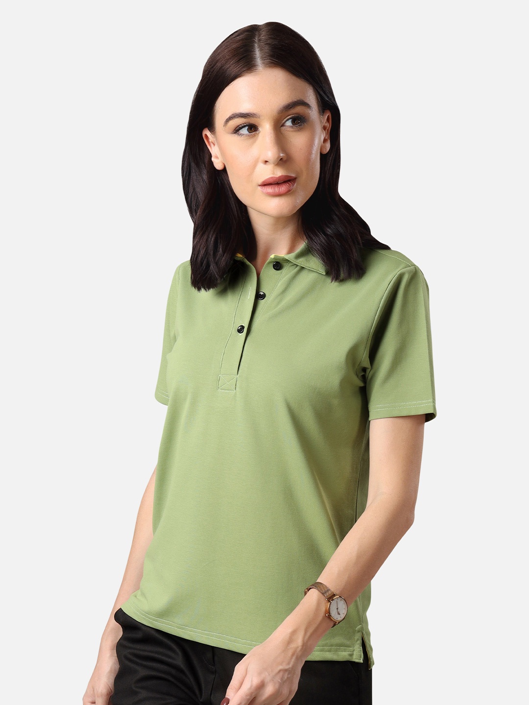 

NEOFAA Polo Collar Cotton T-shirt, Olive