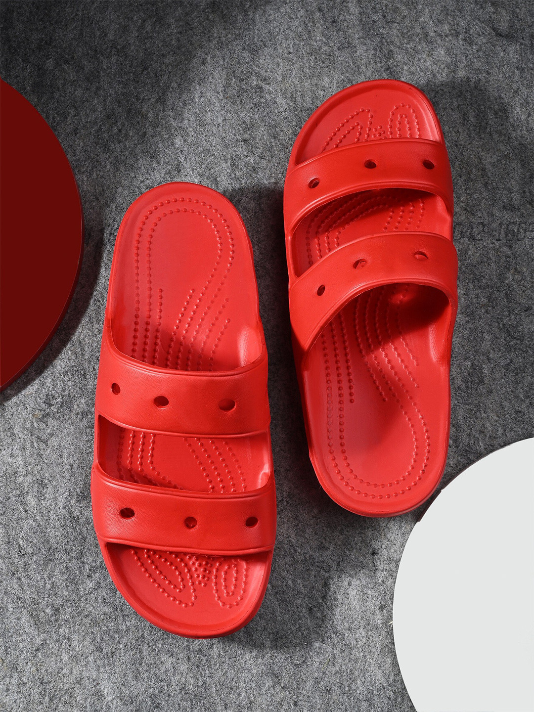 

HRX by Hrithik Roshan Men Red Comfort Fit Rubber Sliders