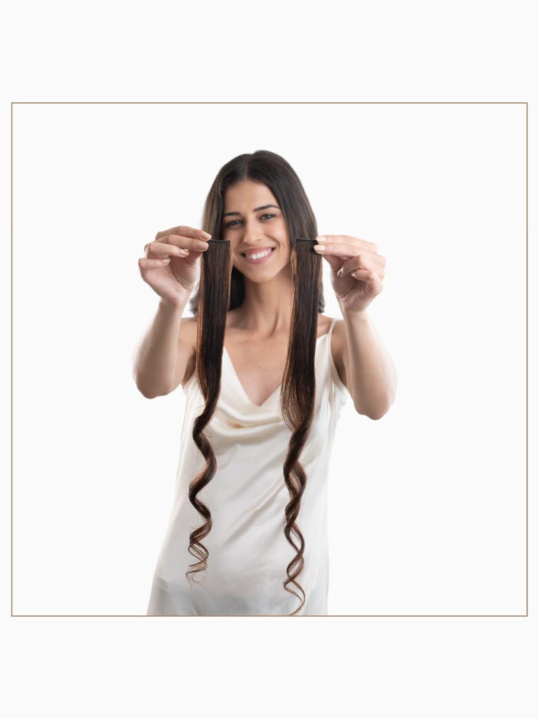 

CHANDERKASH Set Of 2 Synthetic 18 Inch Hair Streaks Extensions With Clips - Golden, Gold