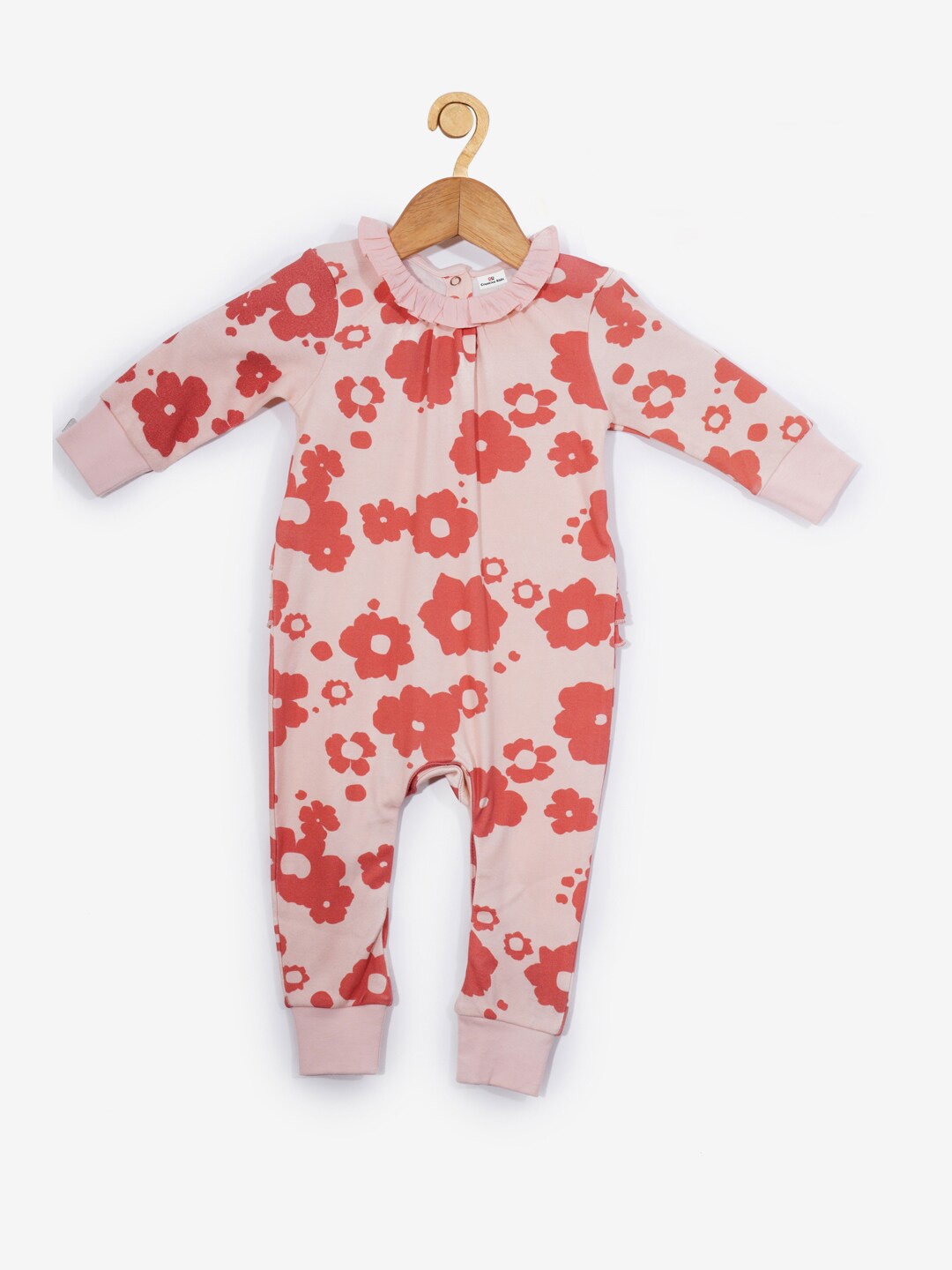 

Creative Kids Infants Girls Organic Cotton Printed Rompers, Red