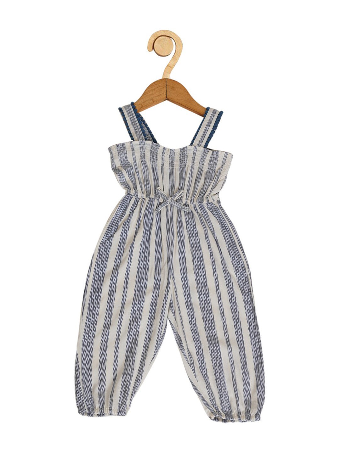 

Creative Kids Girls Striped Basic Jumpsuit, White