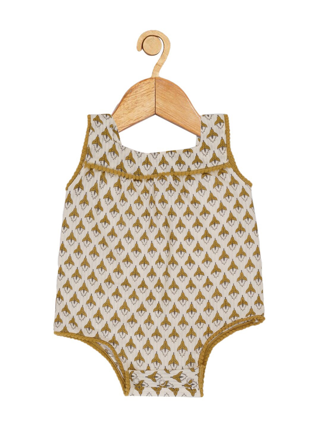 

Creative Kids Girls Printed Bodysuits, Beige