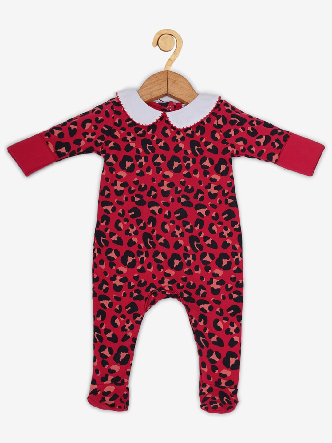 

Creative Kids Infant Girls Printed Cotton Sleepsuit, Red