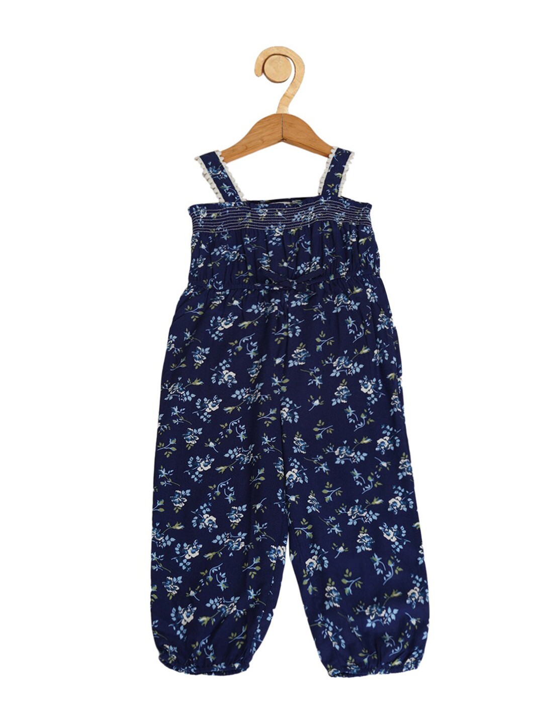 

Creative Kids Girls Floral Printed Basic Jumpsuit, Blue