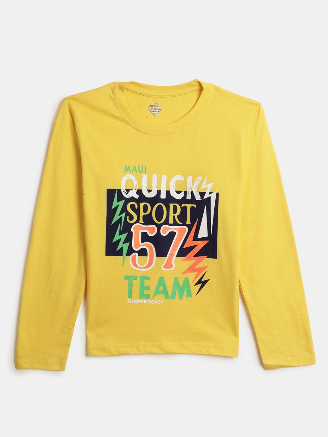 

V-Mart Boys Typography Printed Cotton T-shirt, Yellow