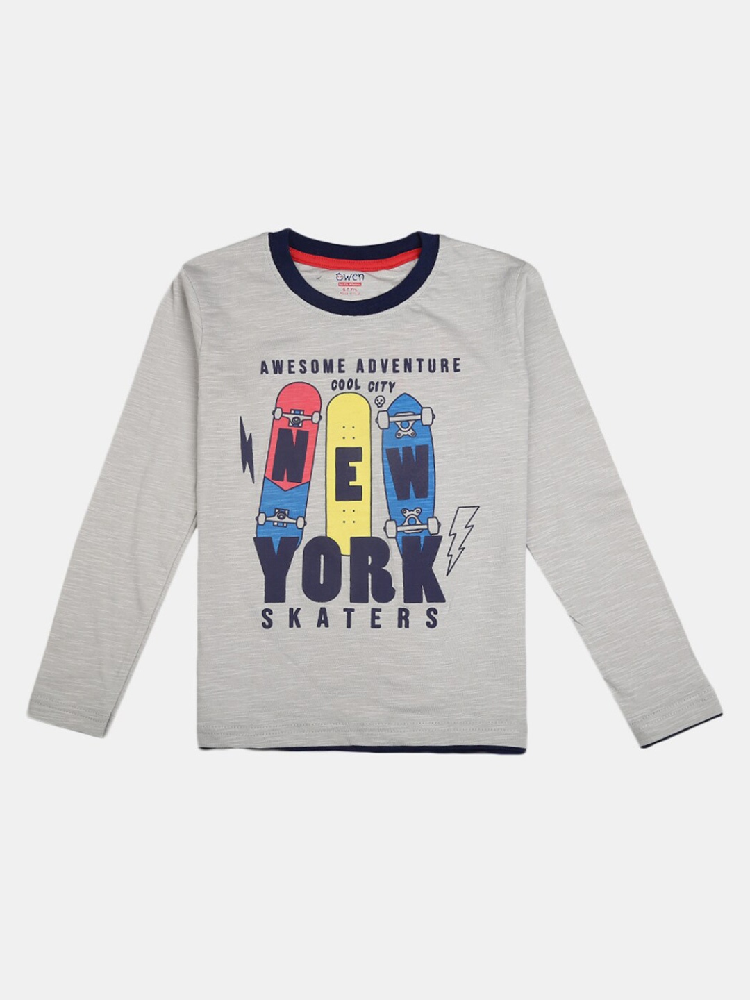 

V-Mart Boys Typography Printed Cotton T-shirt, Grey