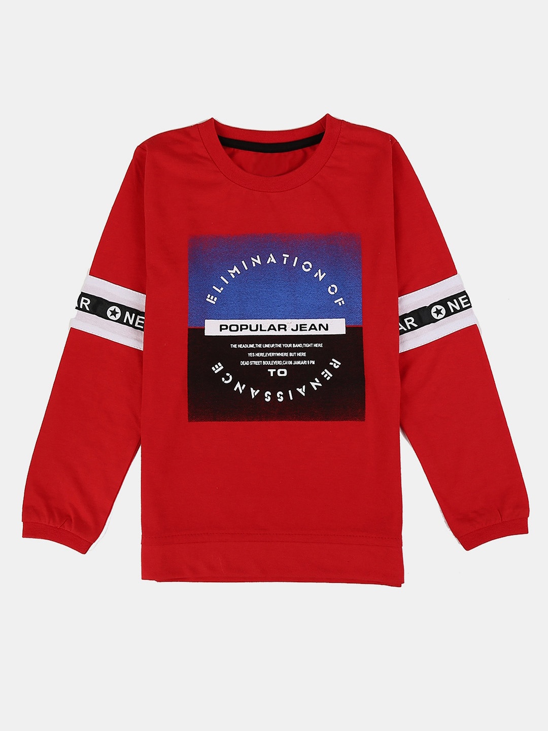 

V-Mart Boys Typography Printed Cotton T-shirt, Red