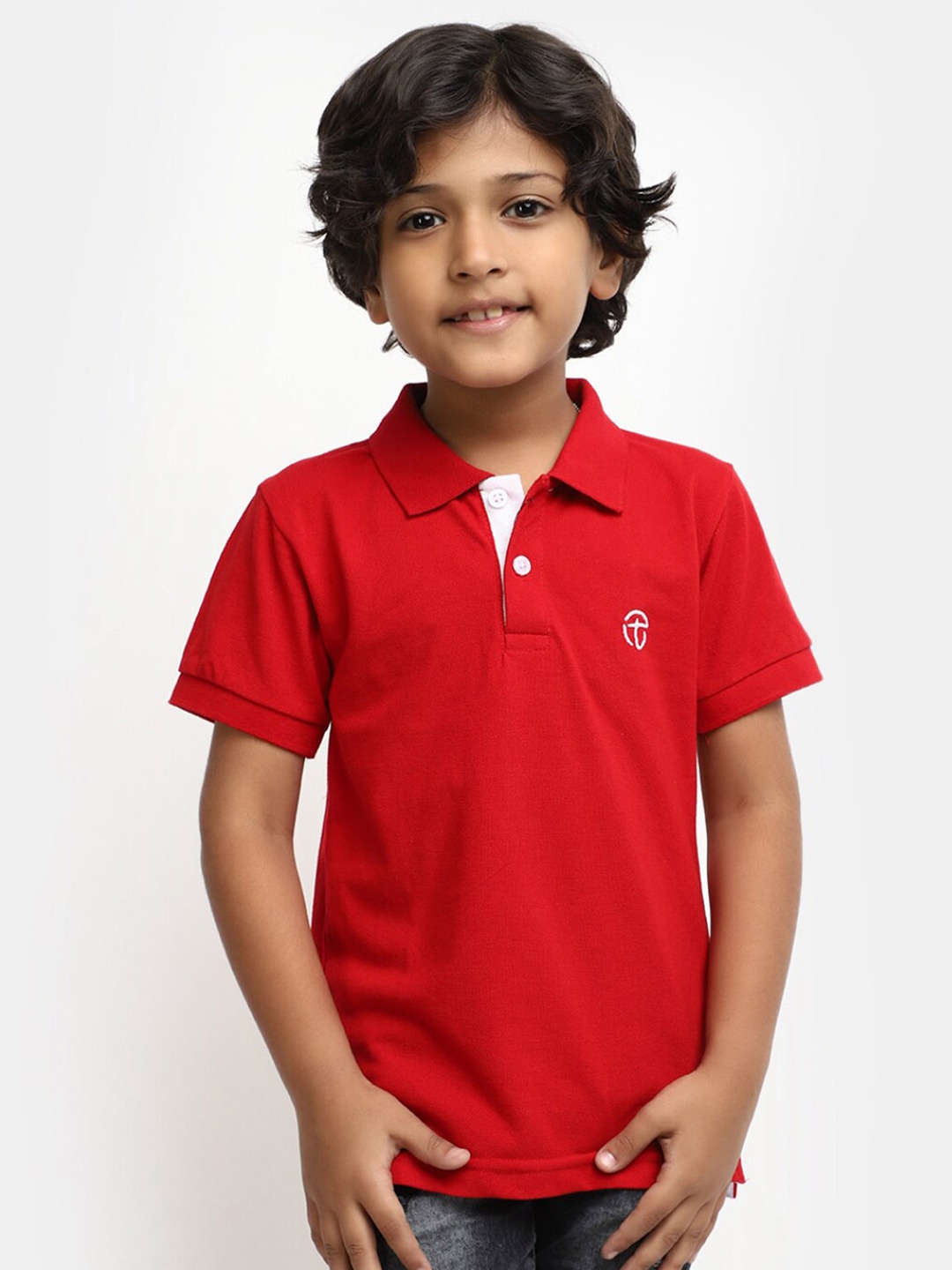 

V-Mart Boys Polo Collar T-shirt, Red