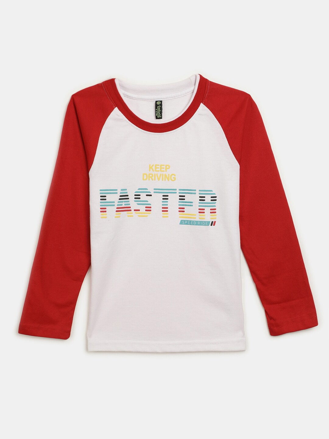 

V-Mart Boys Typography Printed Raglan Sleeves Cotton Casual T-Shirt, White