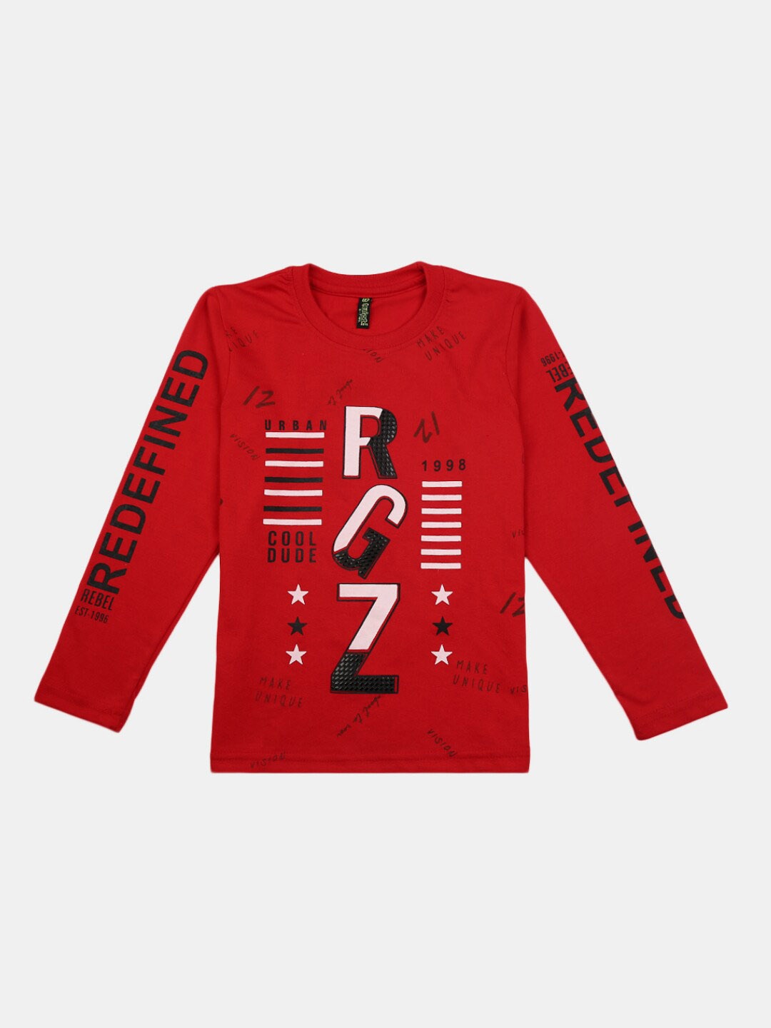

V-Mart Boys Typography Printed Cotton T-shirt, Red