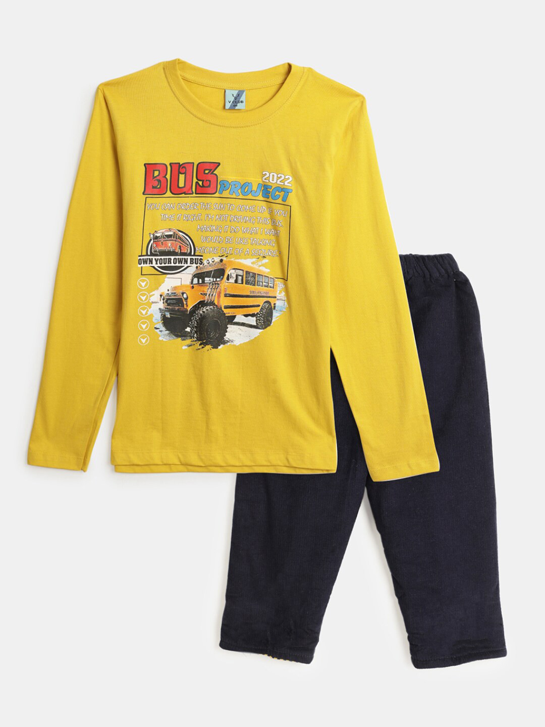 

V-Mart Boys Graphic Printed Long Sleeves Cotton T-shirt, Yellow