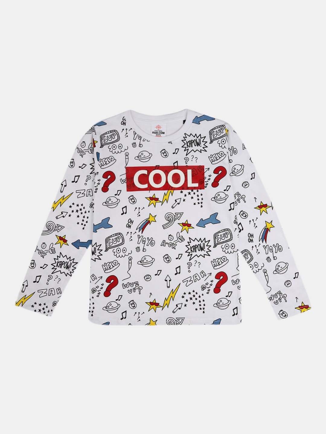 

V-Mart Boys Typography Printed Cotton T-shirt, White