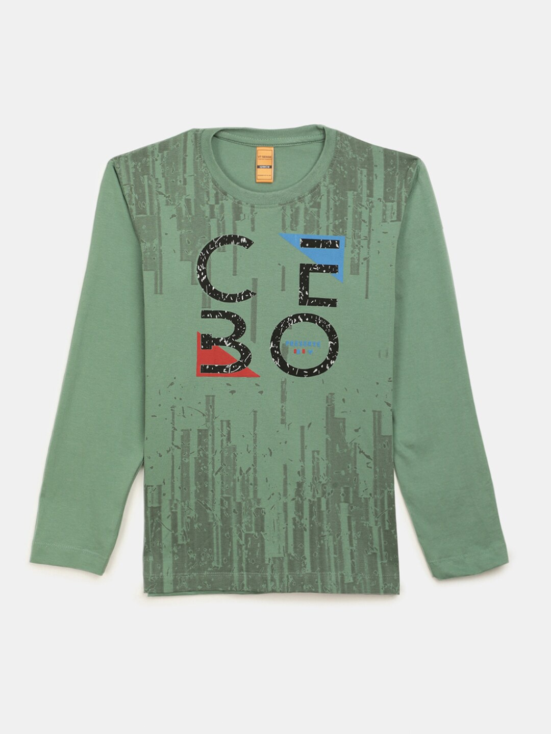 

V-Mart Boys Typography Printed Cotton T-shirt, Green