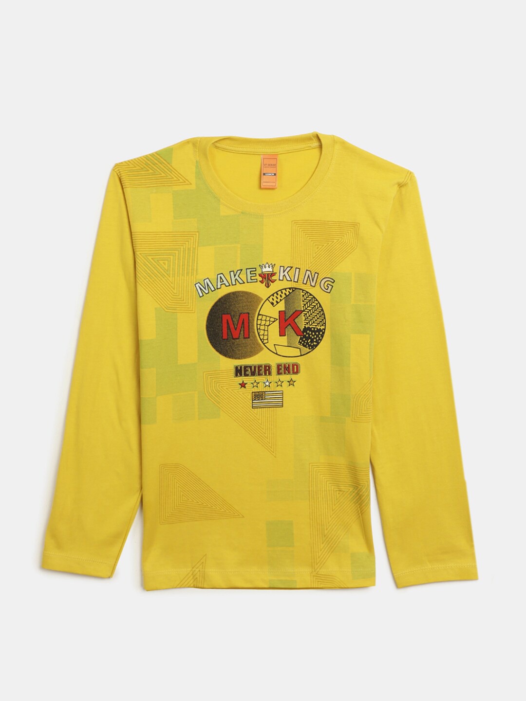 

V-Mart Boys Graphic Printed Cotton T-Shirt, Yellow
