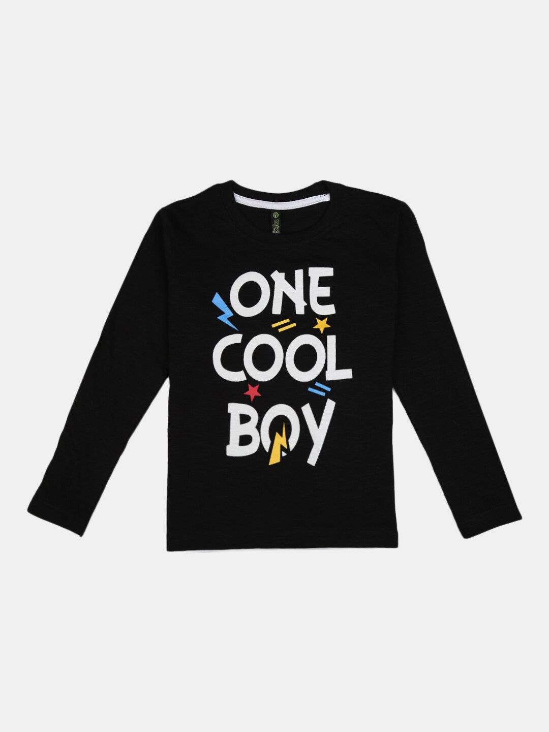 

V-Mart Boys Typography Printed Long Sleeves Cotton T-shirt, Black