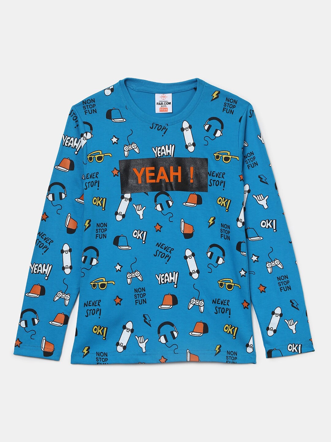 

V-Mart Boys Conversational Printed Cotton T-shirt, Blue