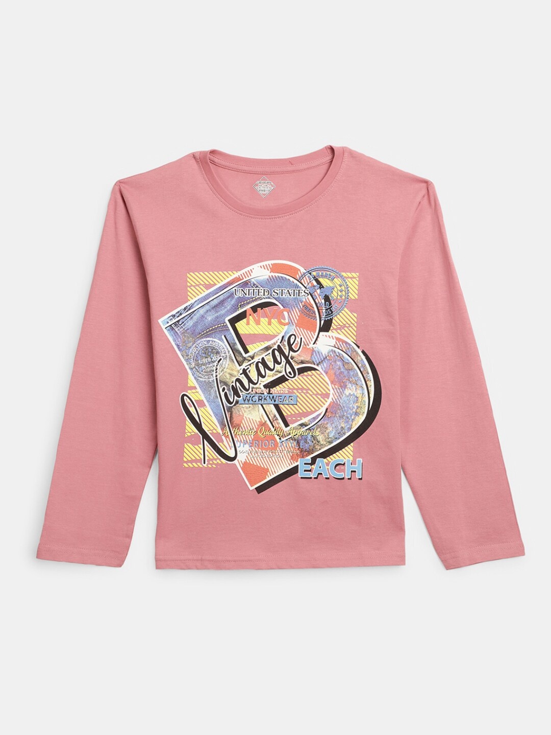 

V-Mart Boys Typography Printed Cotton Casual T-Shirt, Pink