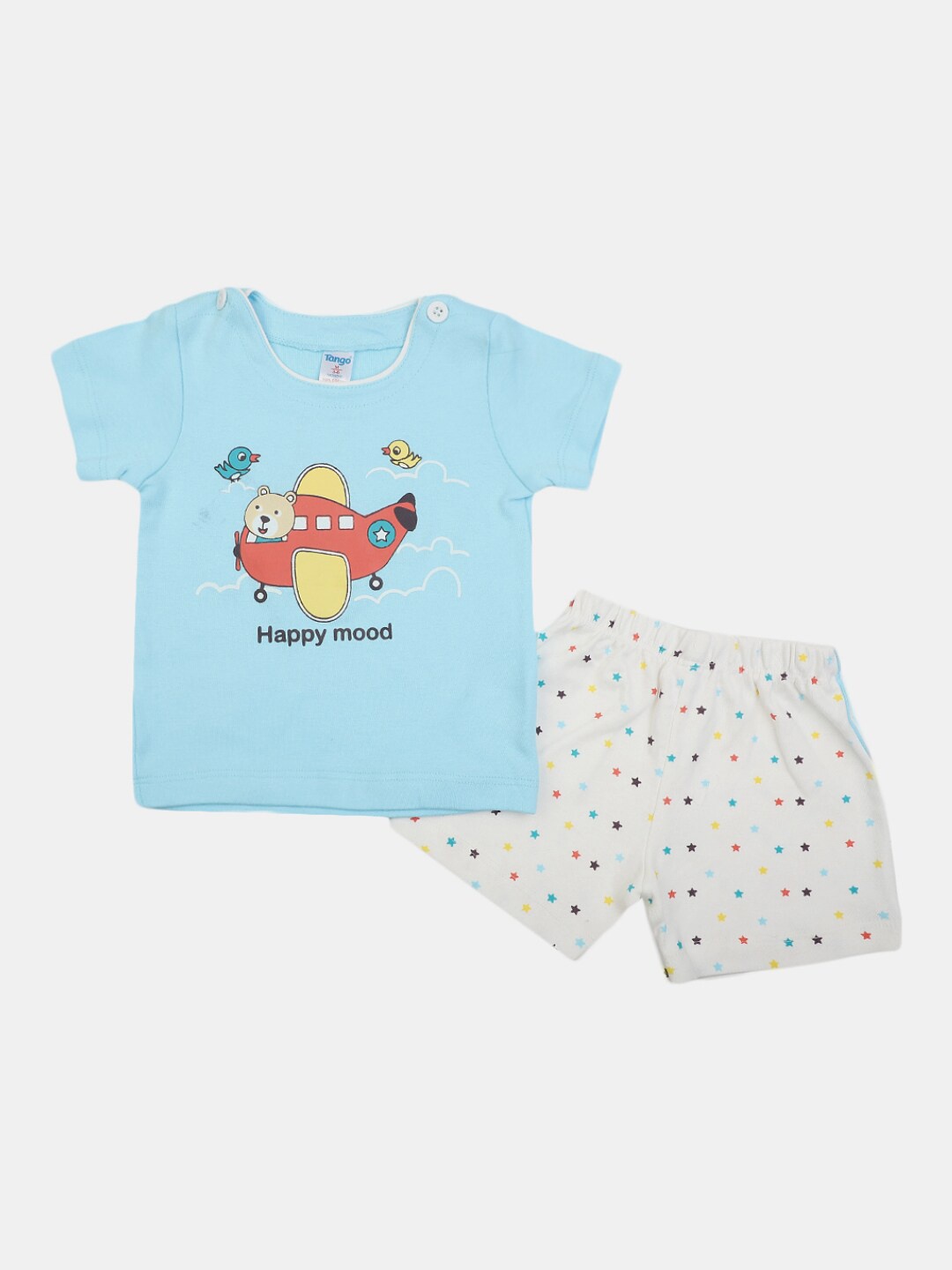 

V-Mart Infant Kids Pure Cotton Printed T-shirt with Shorts, Blue